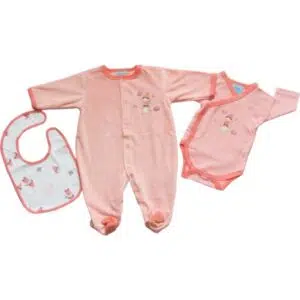kit-naissance-3-pieces-fille-pyjama-body-et-bavoir-assorti