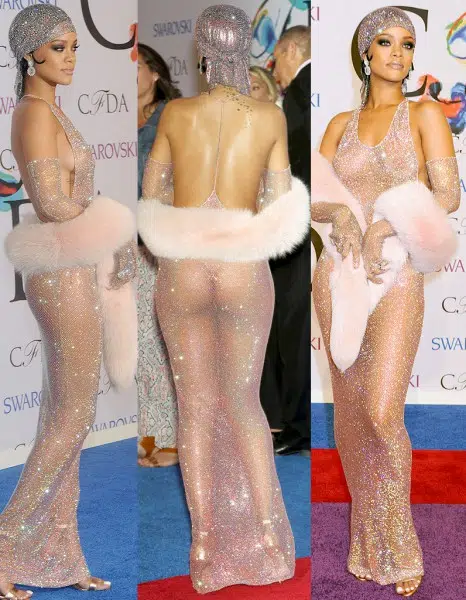Rihanna dans une robe transparente aux CFDA Fashion Awards