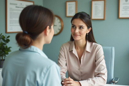 Femme professionnelle en consultation dans une clinique