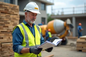 Matériel de construction moderne sur un chantier en activité