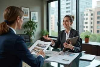 Personne heureuse consultant des options de crédit immobilier en ligne