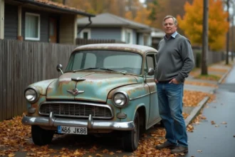 Voiture en fin de vie prête à être recyclée