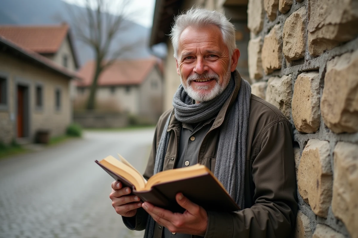 Homme lisant un dictionnaire à l