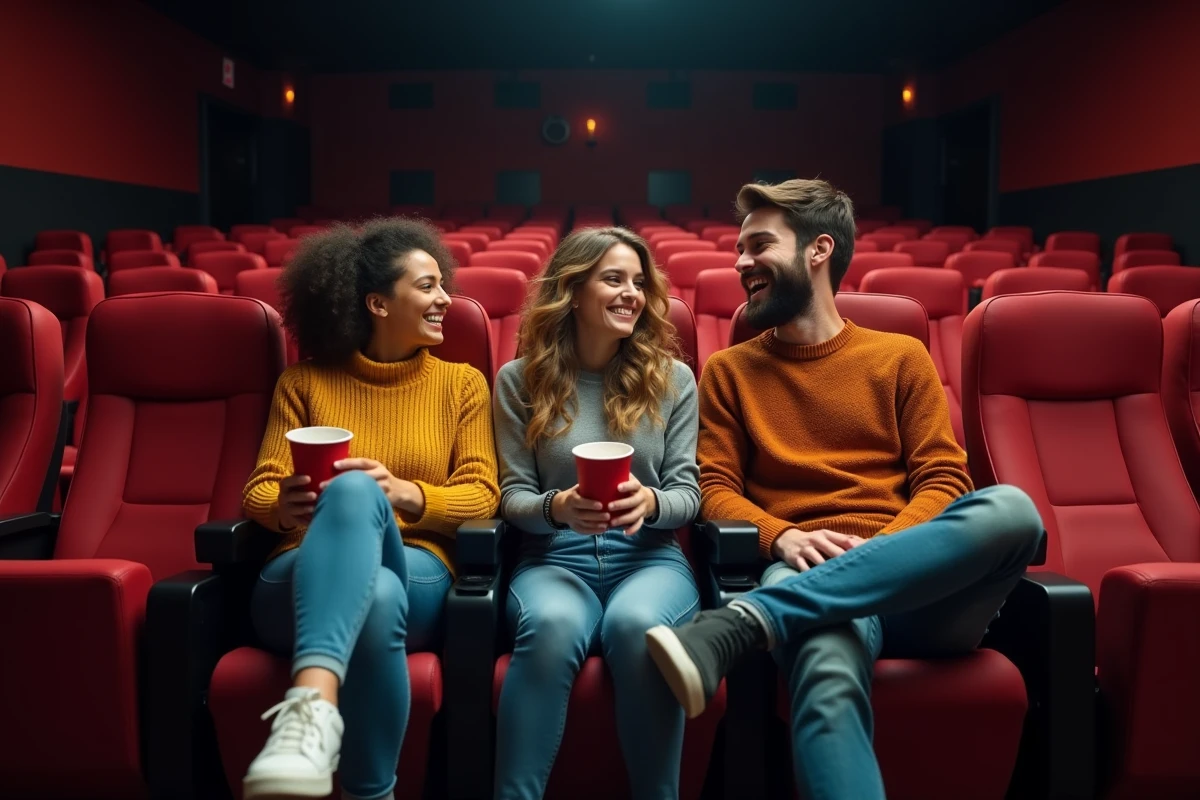 Jeunes spectateurs discutant dans l