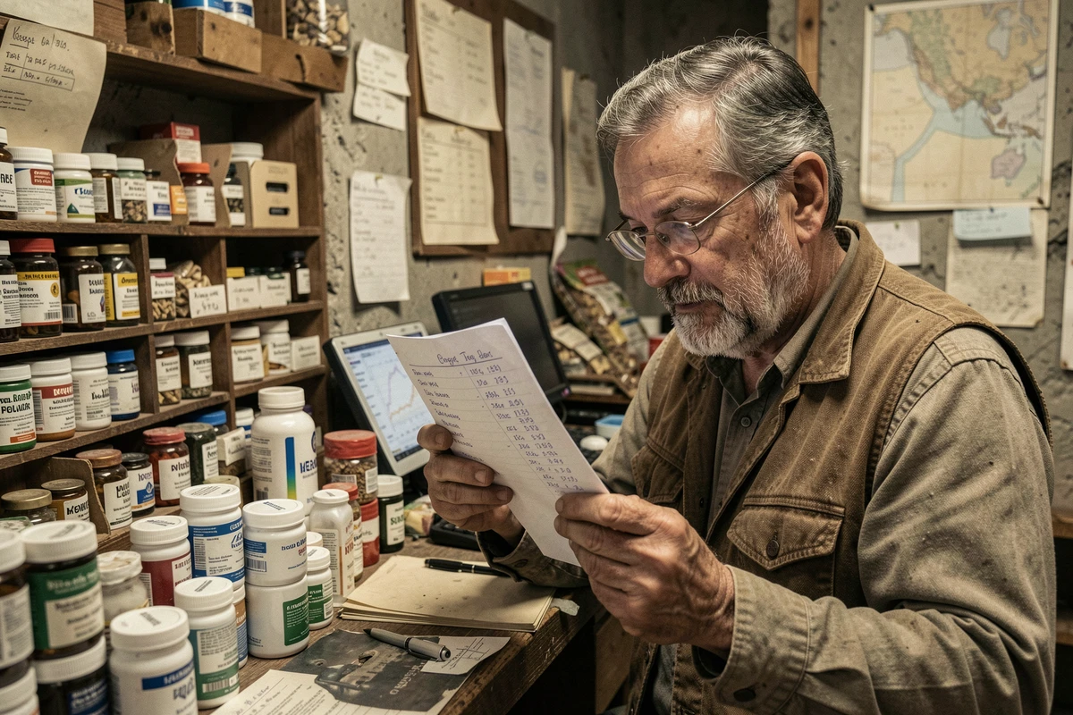 Marchand de pharmacie dans ARC Raiders gérant son inventaire et ses ressources médicales derrière un comptoir de troc