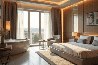 Suite luxueuse en Île-de-France avec spa privé et grande fenetre
